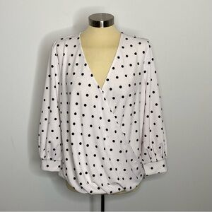 Banana Republic Polka Dot Wrap Blouse